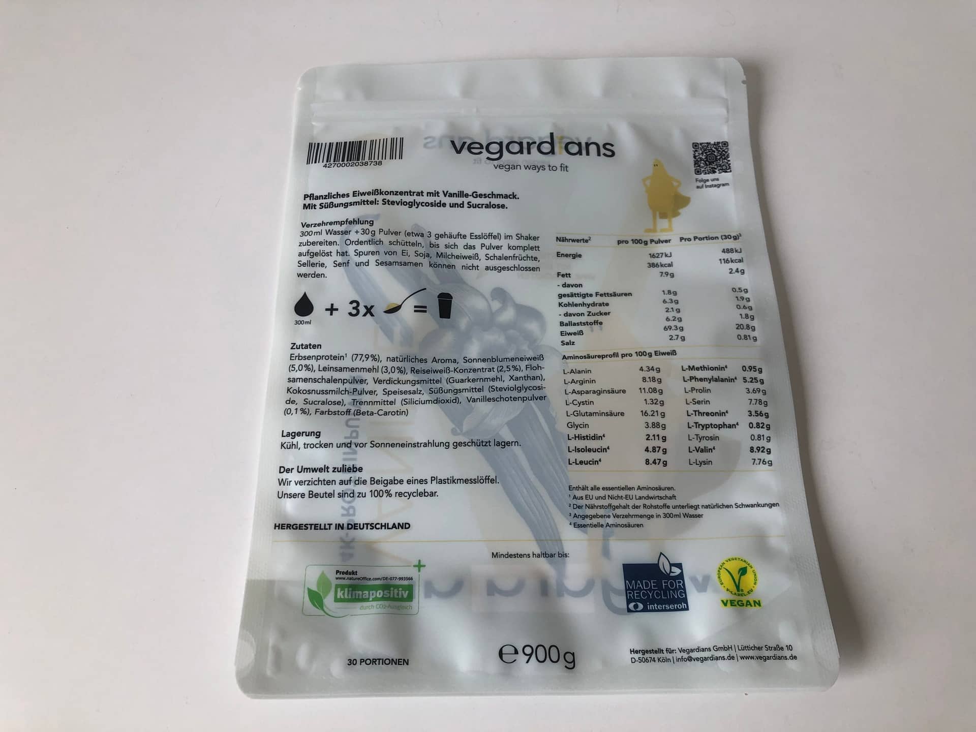Veganes Proteinpulver von vegardians